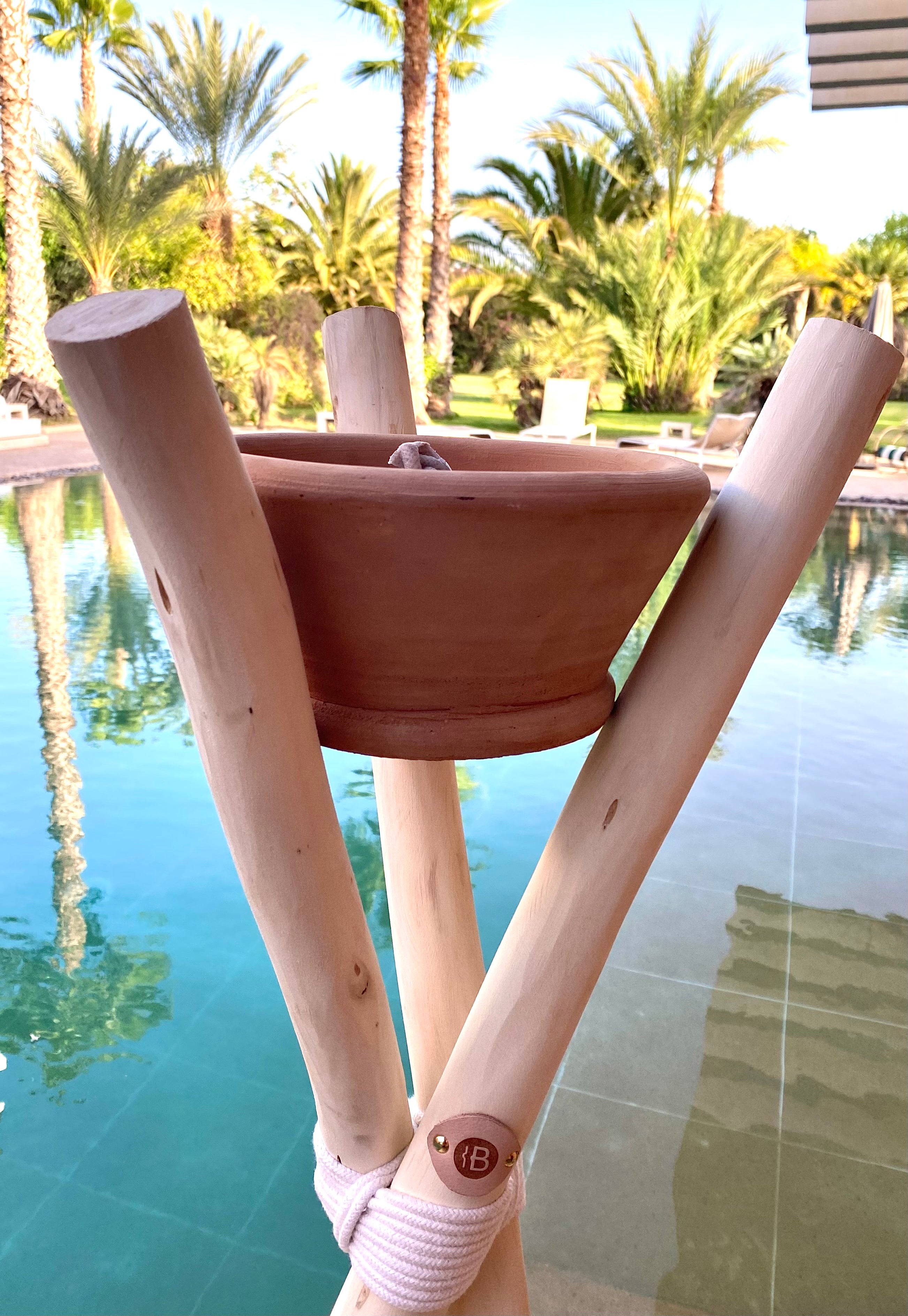 Lot De 4 Braseros Bougies Extérieur Terre Cuite - Durée 13h - 23 X 7 Cm - Décoration Jardin