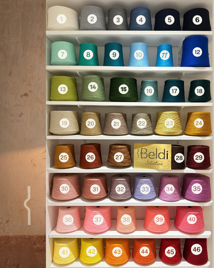 Nuancier des couleurs de laine pour la broderie — personnalisation chapeau paille Beldi Sélection